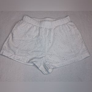 Thread & Supply White Eyelet High Waist Shorts